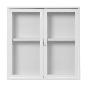 Brisbane vitrinekast Wandbevestiging, 2 glazen deuren wit. Brisbane vitrinekast Wandbevestiging, 2 glazen deuren wit.