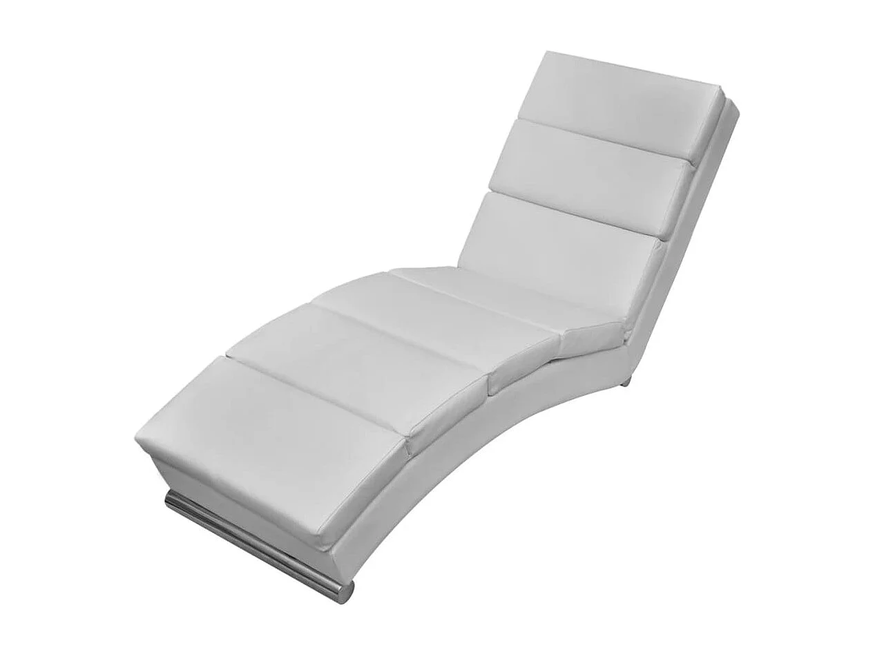 Chaise longue kunstleer wit