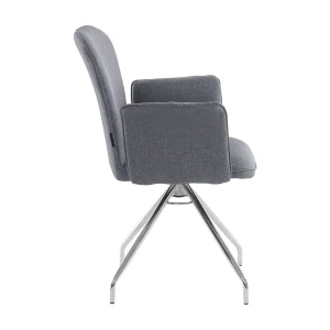 Carla | Fauteuil in antraciet stof, 2 stuks