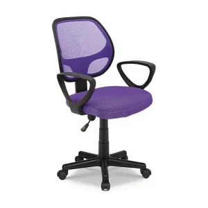 Bureaustoel IPOLIST – Paars mesh stof – Verstelbare hoogte 86-98 cm – Modern en ergonomisch ontwerp