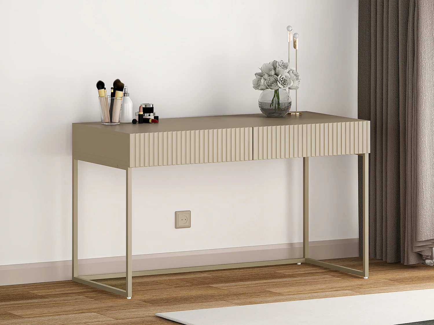 Bureau met 2 lades, beige - CALDRIN van Pascal Morabito