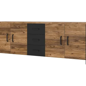 Buffet DARWIN – 220 cm in sparrenhout en mat zwart