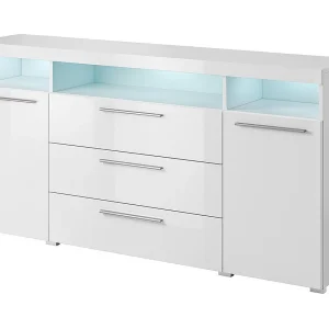 Buffet 180cm voor woonkamer in glanzend wit uit de BOMBAY collectie Buffet 180cm voor woonkamer in glanzend wit uit de BOMBAY collectie