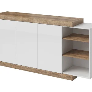 Buffet SINATRA – 180 cm in eiken en glanzend wit