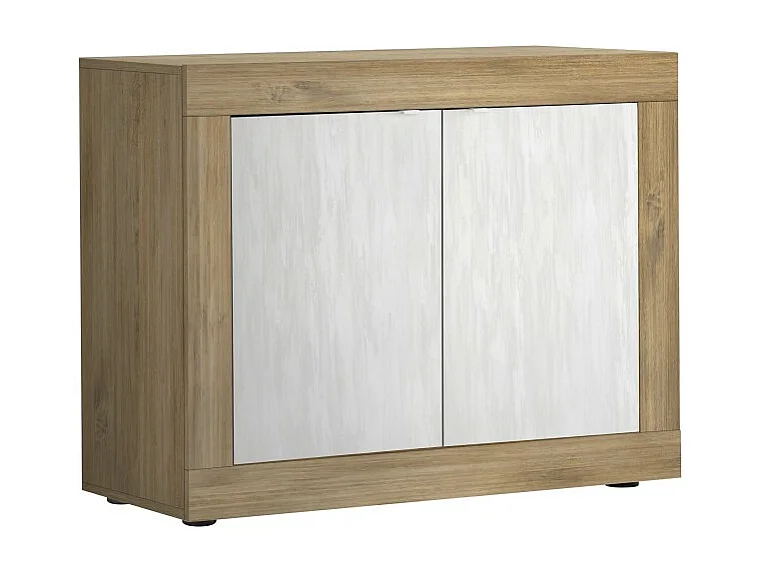 Buffet 2 deuren collectie ACCESS. Kleur wit en donker eiken