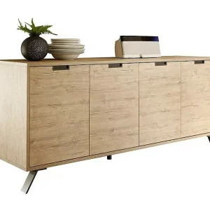 Buffet 4 deuren, collectie SHOW, kleur licht eiken