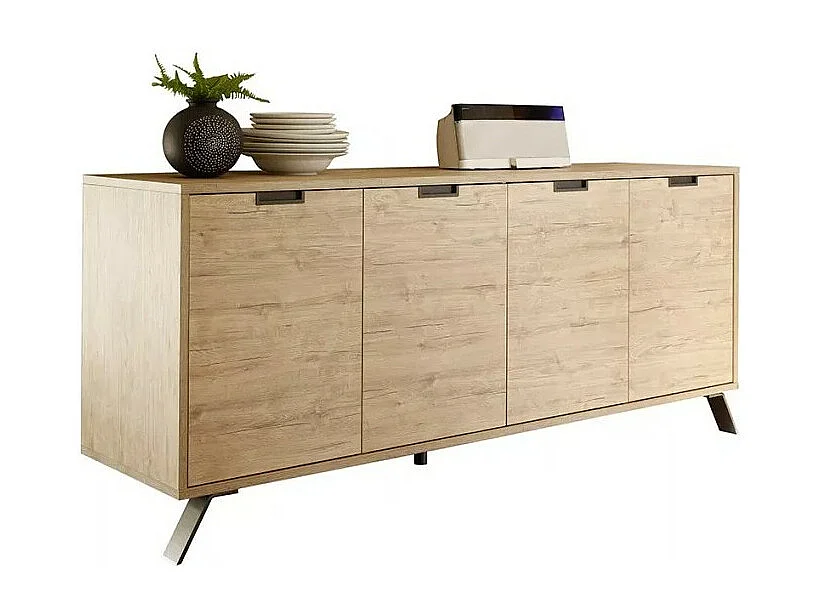 Buffet 4 deuren, collectie SHOW, kleur licht eiken