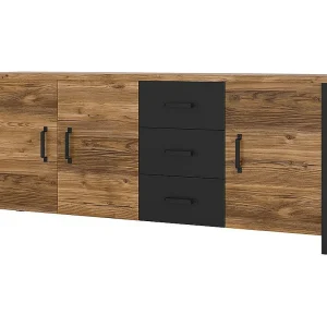 Buffet XL DARWIN – 190 cm in vurenhout en mat zwart Buffet XL DARWIN – 190 cm in vurenhout en mat zwart