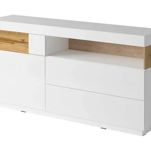 Buffet collectie KILES 170cm, Kleuren wit en eik. Designstijl