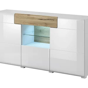 Buffet 160cm collectie OHIO. Kleur wit en eiken.