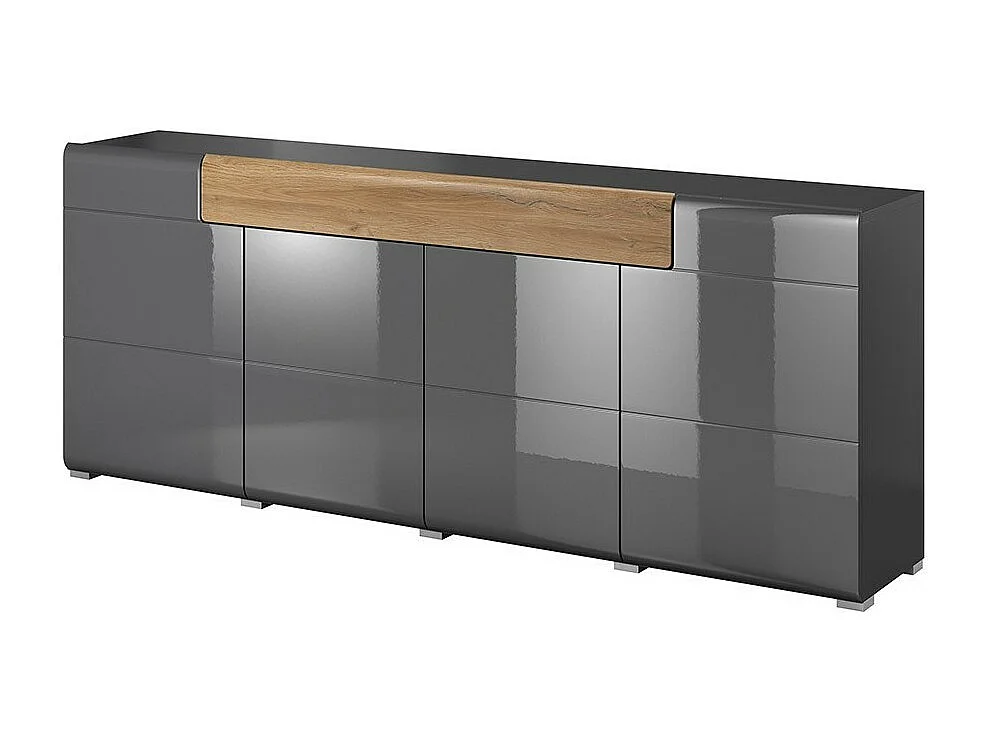 Buffet 200cm collectie OHIO. Kleur antracietgrijs en eiken.