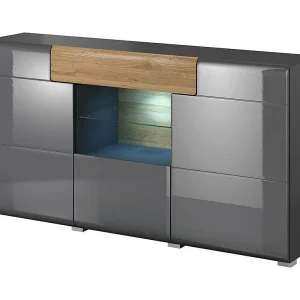 Buffet 160cm collectie OHIO. Kleur antracietgrijs en eiken.