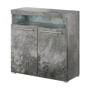 Buffet 90cm voor woonkamer, leisteen grijs, collectie BOMBAY