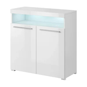 Buffet 90cm voor woonkamer in glanzend wit, collectie BOMBAY