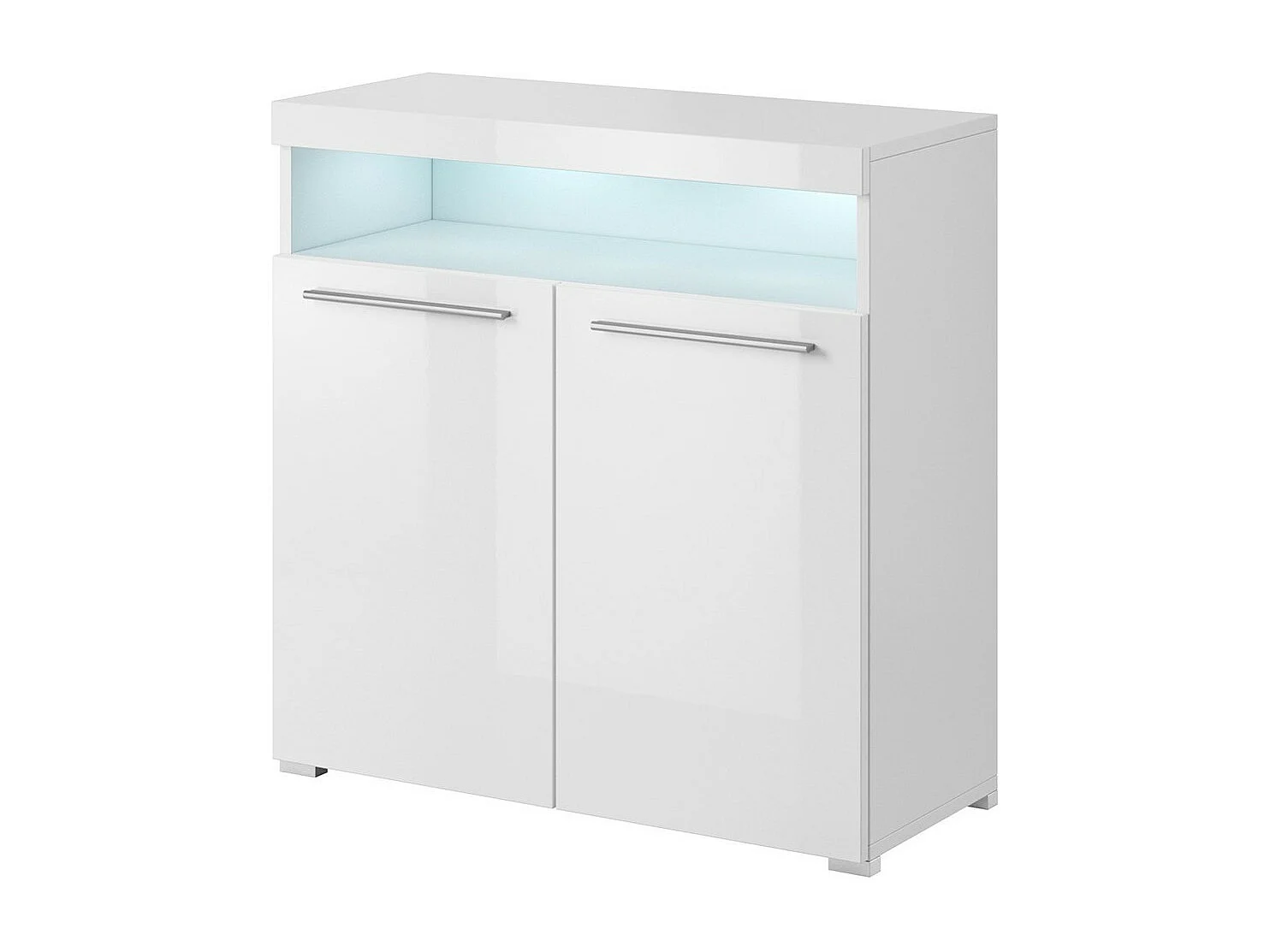Buffet 90cm voor woonkamer in glanzend wit, collectie BOMBAY