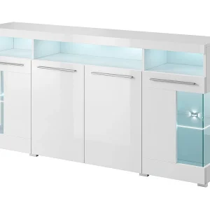 Buffet XL 180cm met 4 deuren in hoogglans wit uit de collectie BOMBAY Buffet XL 180cm met 4 deuren in hoogglans wit uit de collectie BOMBAY