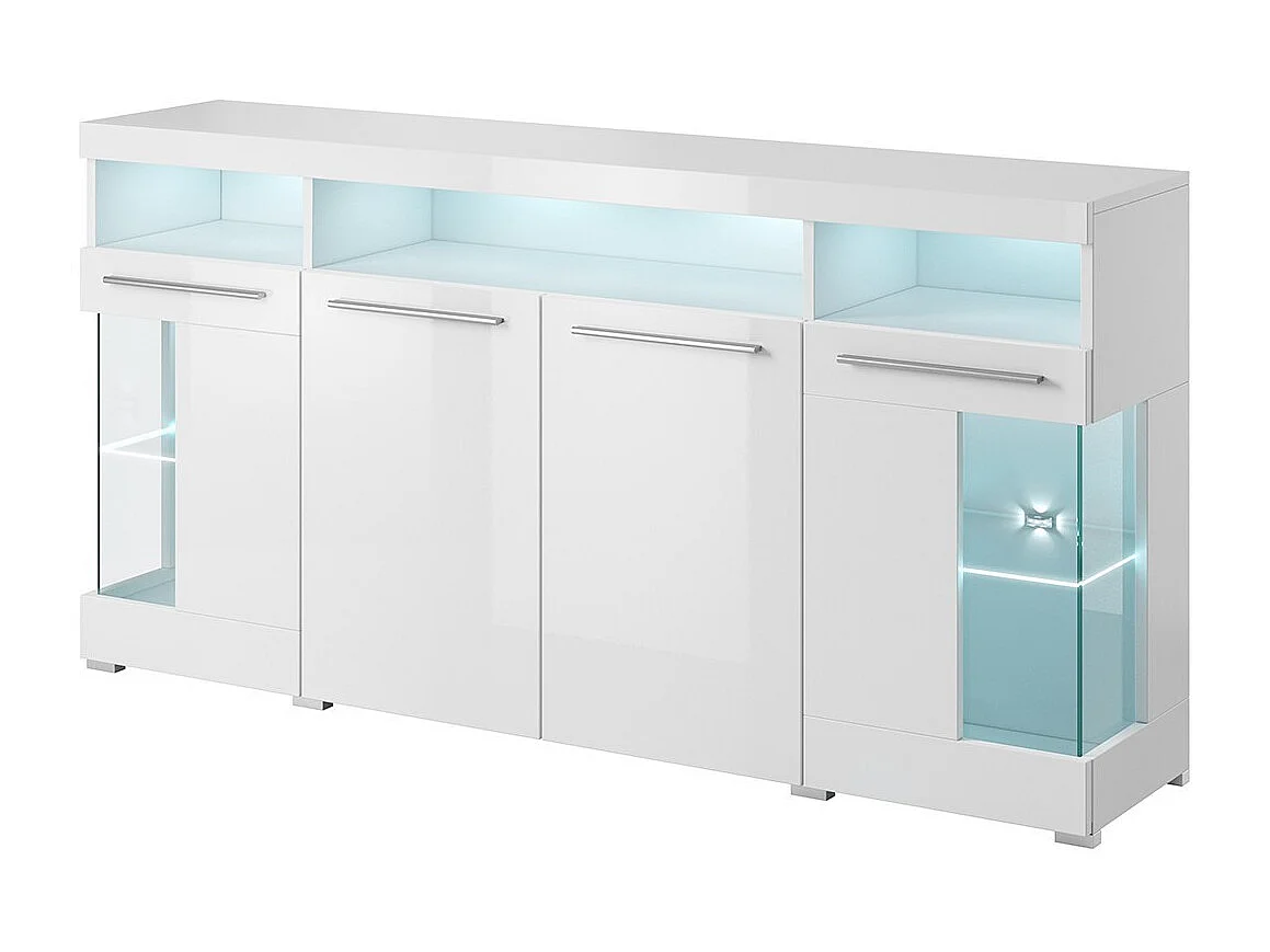 Buffet XL 180cm met 4 deuren in hoogglans wit uit de collectie BOMBAY