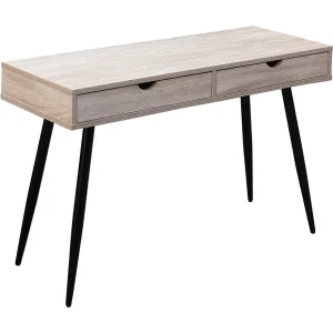 Bureau CALIFORNIA 2 laden – Licht eiken en zwart – Scandinavische stijl Bureau CALIFORNIA 2 laden – Licht eiken en zwart – Scandinavische stijl