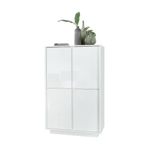 Kast met 4 deuren, collectie CREAM, in glanzend wit gelakt, ideaal voor een design eetkamer Kast met 4 deuren, collectie CREAM, in glanzend wit gelakt, ideaal voor een design eetkamer