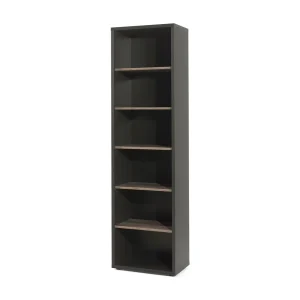 Bureaubibliotheek met 5 planken in verouderde eiken en zwarte kleur | Collectie SOON | Meublorama Bureaubibliotheek met 5 planken in verouderde eiken en zwarte kleur | Collectie SOON | Meublorama