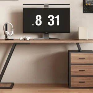 Bureau 140*60cm – industriële stijl – met computerhoststeun en verwijderbare kast – Bruin Bureau 140*60cm – industriële stijl – met computerhoststeun en verwijderbare kast – Bruin
