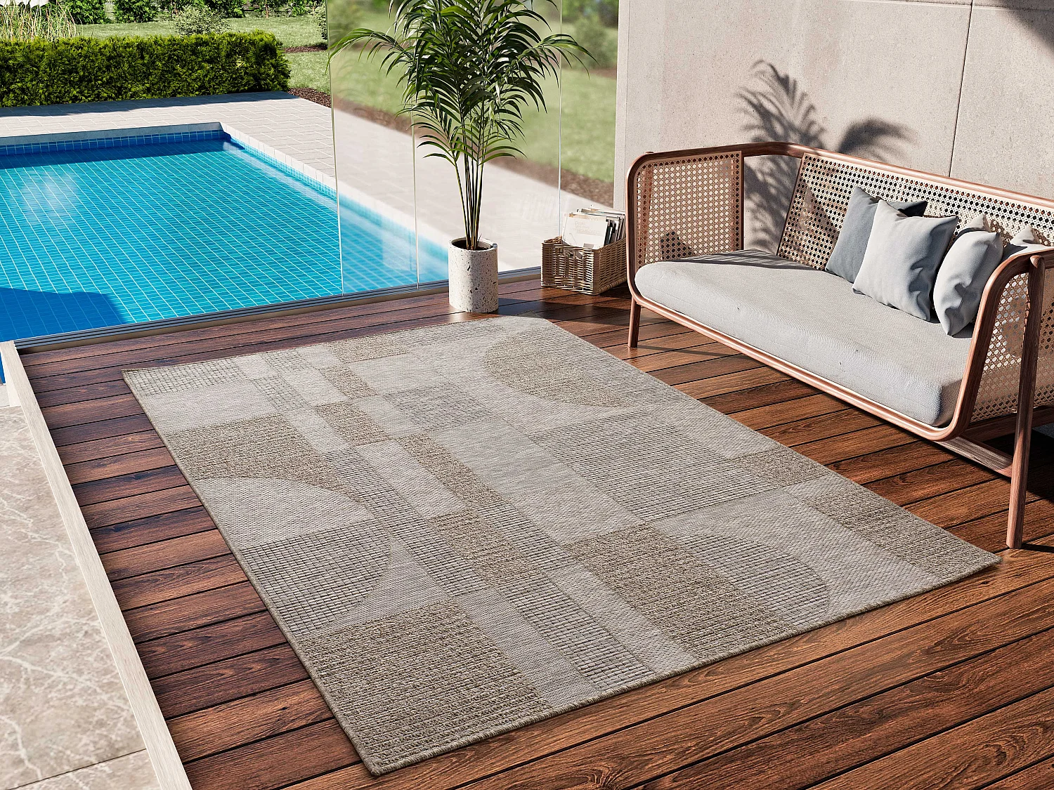 Buitentapijt - etnisch - natureltint - 126x190 cm - ORIA