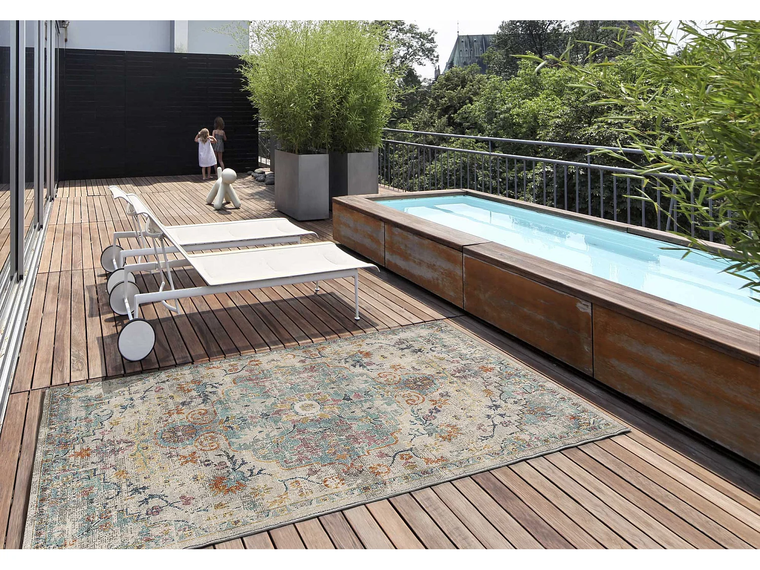 Buitentapijt - vintage - veelkleurig - 200x290 cm - LUNA