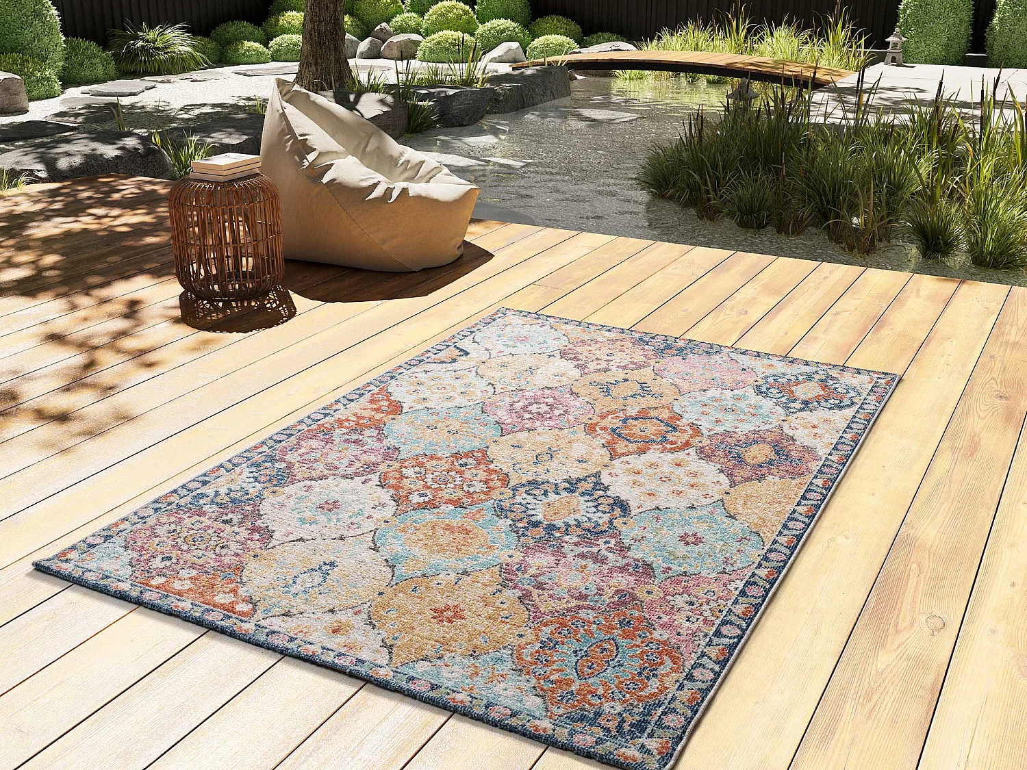 Buitentapijt - vintage - veelkleurig - 200x290 cm - LUNA