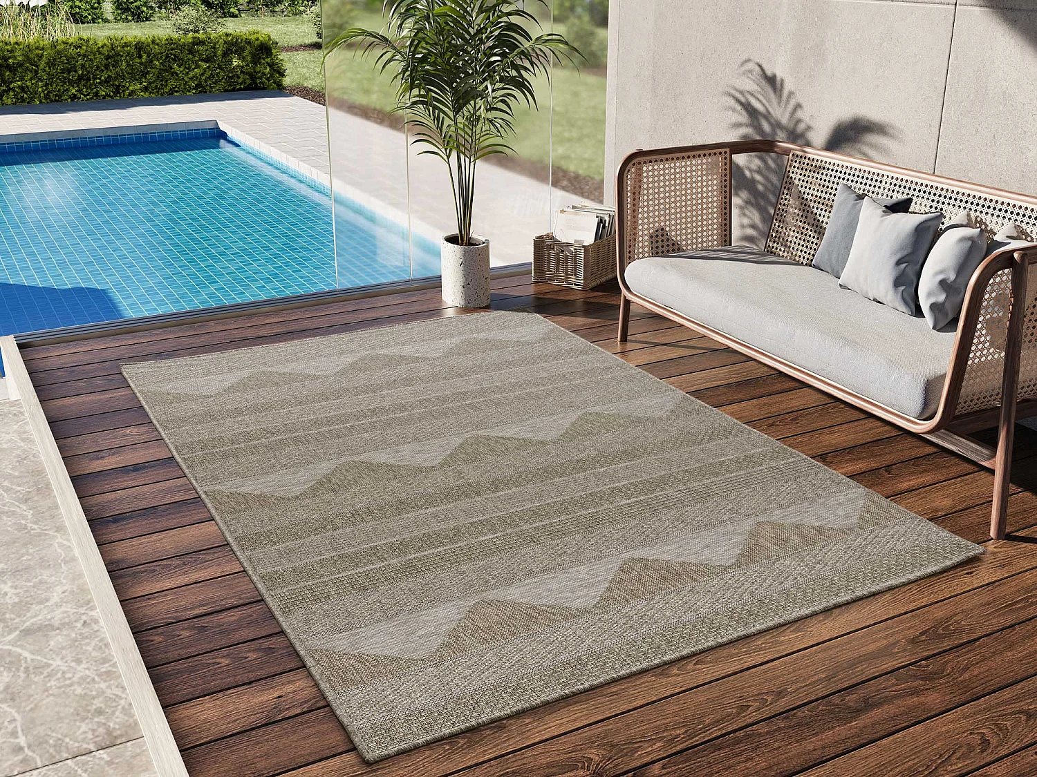 Buitentapijt - etnisch - natureltint - 126x190 cm - ORIA