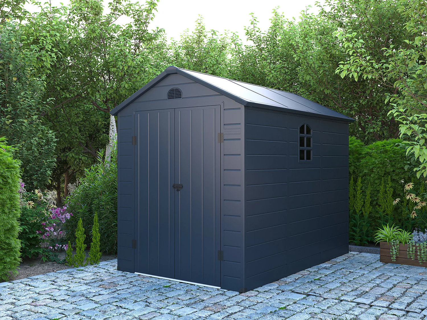 Tuinhuisje van antracietgrijze hars - 5,32 m² CESIO