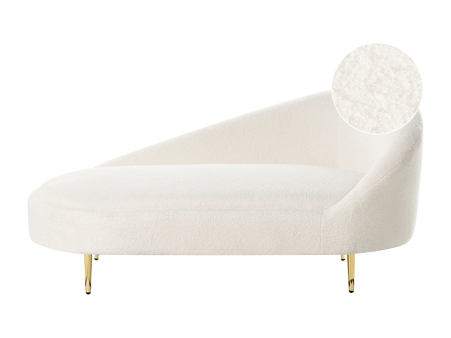 Chaise longue bouclé wit rechtszijdig VALREAS