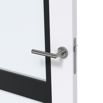 Arne & Bodil binnendeur ABB105 satijnglas – extra wit afgelakt – glaslat diep zwart