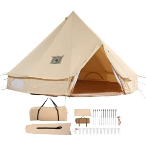 Canvas Belltent voor Familiekamperen SucceBuy 4-seizoenen 5m met Kookgat Canvas Belltent voor Familiekamperen SucceBuy 4-seizoenen 5m met Kookgat