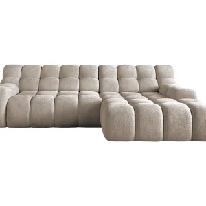 CAMPILE hoekbank met elektrisch verstelbare zitting, verstelbare hoofdsteunen, indeling rechts, 288x119x85 cm, kleur grijs CAMPILE hoekbank met elektrisch verstelbare zitting, verstelbare hoofdsteunen, indeling rechts, 288x119x85 cm, kleur grijs