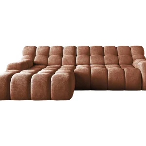 CAMPILE hoekbank met elektrisch verstelbare zitting, verstelbare hoofdsteunen, indeling links, 288x119x85 cm, kleur oranje CAMPILE hoekbank met elektrisch verstelbare zitting, verstelbare hoofdsteunen, indeling links, 288x119x85 cm, kleur oranje