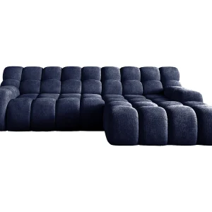 CAMPILE hoekbank met modern design, 297×180 cm, hoge functionaliteit, comfortabele zit, kleur donkerblauw, rechts CAMPILE hoekbank met modern design, 297×180 cm, hoge functionaliteit, comfortabele zit, kleur donkerblauw, rechts