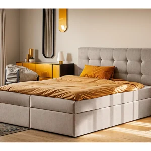Boxspringbed met matras en bedbodem, LUDANO bedstof Noel Cold Beige 160×200 cm H3-Bonell Boxspringbed met matras en bedbodem, LUDANO bedstof Noel Cold Beige 160×200 cm H3-Bonell