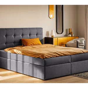 Boxspringbed met matras en bedkast, LUDANO bedstof Noel donkergrijs 160×200 cm H2-Pocket Boxspringbed met matras en bedkast, LUDANO bedstof Noel donkergrijs 160×200 cm H2-Pocket