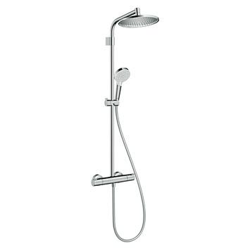 Hansgrohe regendoucheset Crometta S met handdouche en thermostaatkraan 2 standen chroom – hartafstand kraan 15 cm