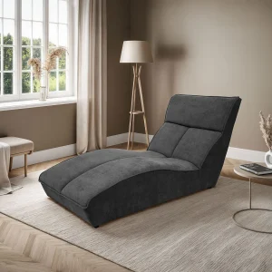Chaiselongue SAN DIEGO in antraciet fluweel Chaiselongue SAN DIEGO in antraciet fluweel