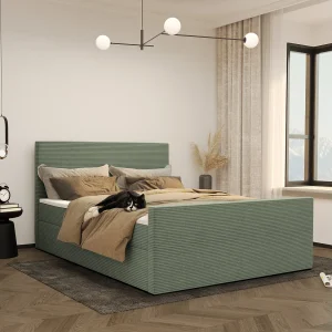 Boxspringbed met bedbodem en topper VIESTA stof Poso lichtgroen 140×200 cm H2-Pocket Boxspringbed met bedbodem en topper VIESTA stof Poso lichtgroen 140×200 cm H2-Pocket