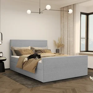 Boxspringbed met bedbodem en topper VIESTA stof Poso lichtgrijs 120×200 cm H2-Pocket Boxspringbed met bedbodem en topper VIESTA stof Poso lichtgrijs 120×200 cm H2-Pocket