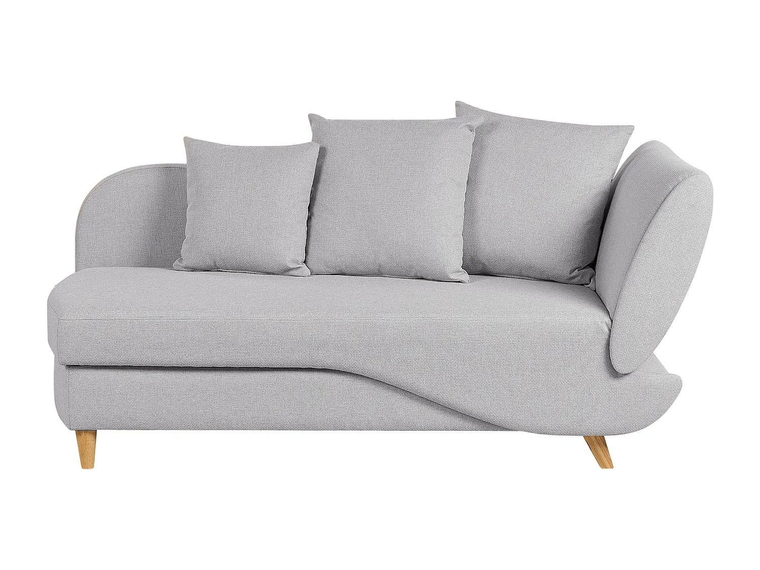 Chaise longue met opbergruimte stof lichtgrijs rechtszijdig MERI II