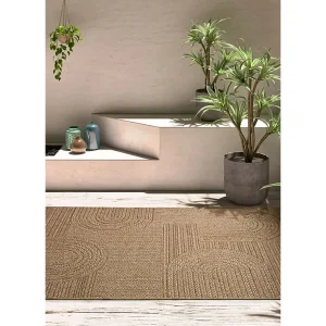 Buitentapijt – geometrisch jute-effect – natureltint – 200×290 cm – ACRA