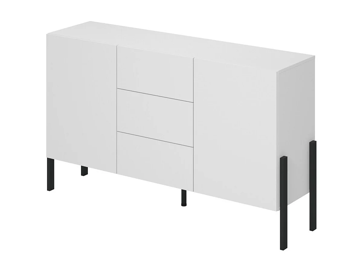 Buffet design collectie SALMA - 2 deuren & 3 laden - Supermat wit & matzwart