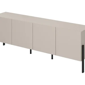 Buffet SALMA 4 deuren Push-to-Open – beige & matzwart, 204×70×40 cm Buffet SALMA 4 deuren Push-to-Open – beige & matzwart, 204×70×40 cm