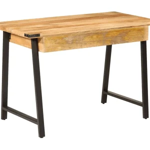 Bureau met lades 105x55x70 cm massief mangohout en ijzer Bureau met lades 105x55x70 cm massief mangohout en ijzer
