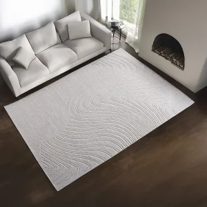 Hoogpolig tapijt van 100% handgetufte wol met abstract patroon, 160 x 230, Ivoor, CELESTIA