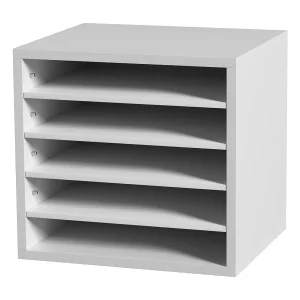 Bureau-organizer, SucceBuy Houten Documentenorganizer, Ordner, 5 Verstelbare Compartimenten, Wit Bureau-organizer, SucceBuy Houten Documentenorganizer, Ordner, 5 Verstelbare Compartimenten, Wit