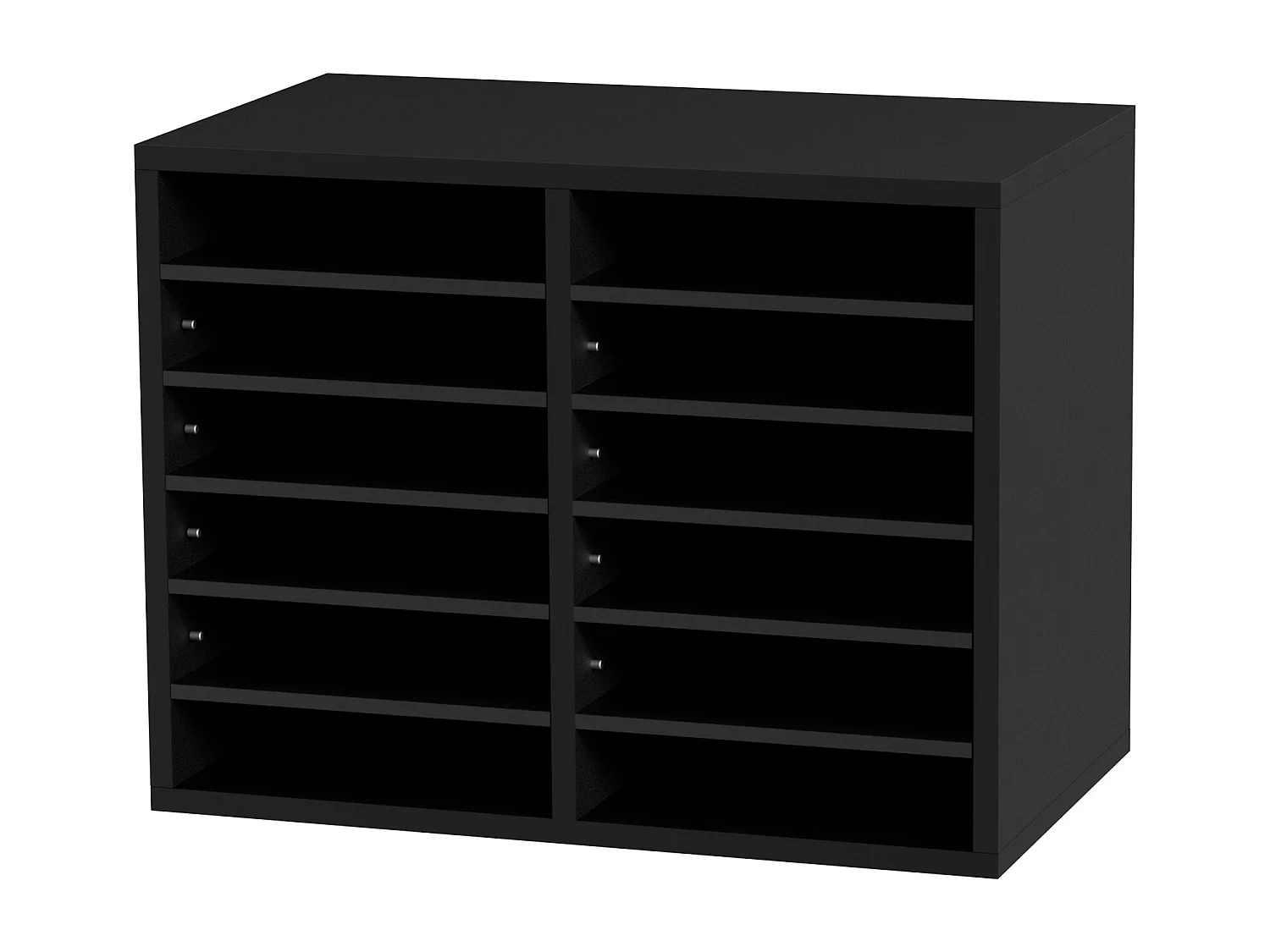 Bureau-organizer, SucceBuy Houten Documentenorganizer met 12 Verstelbare Compartimenten, Zwart